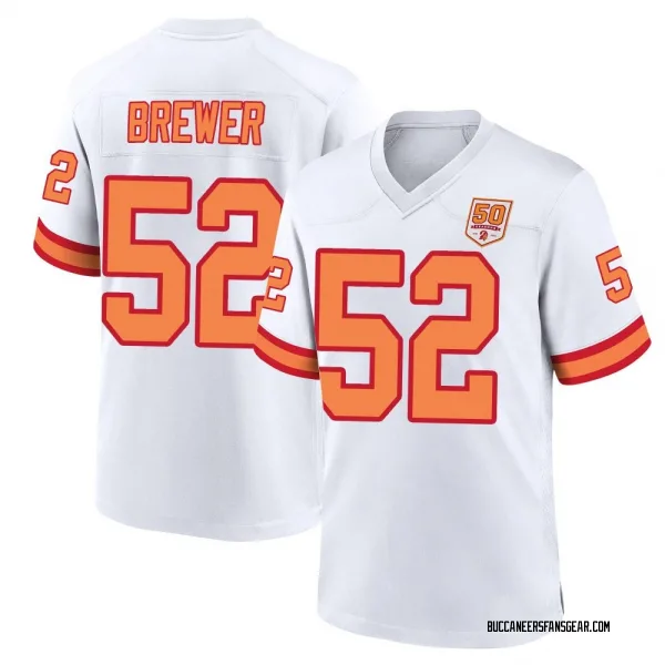 Men's C.J. Brewer Tampa Bay Buccaneers Game White '76 50th Season Jersey