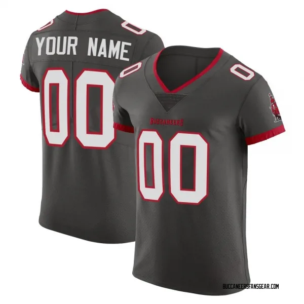 Men's Custom Tampa Bay Buccaneers Elite Pewter Alternate Vapor Jersey