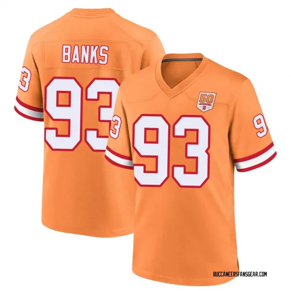 Men's Eric Banks Tampa Bay Buccaneers Game Cream sicle 50th Season Jersey