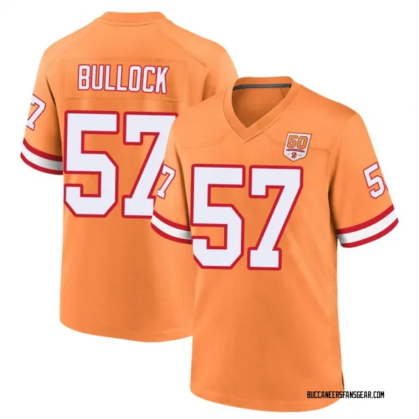 Men's John Bullock Tampa Bay Buccaneers Game Cream sicle 50th Season Jersey