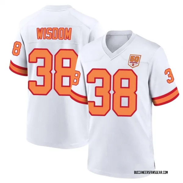 Men's Rashad Wisdom Tampa Bay Buccaneers Game White '76 50th Season Jersey