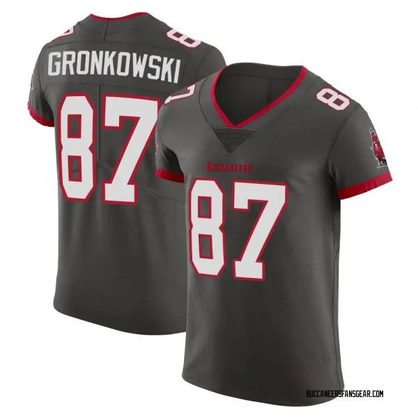 Men's Rob Gronkowski Tampa Bay Buccaneers Elite Pewter Alternate Vapor Jersey