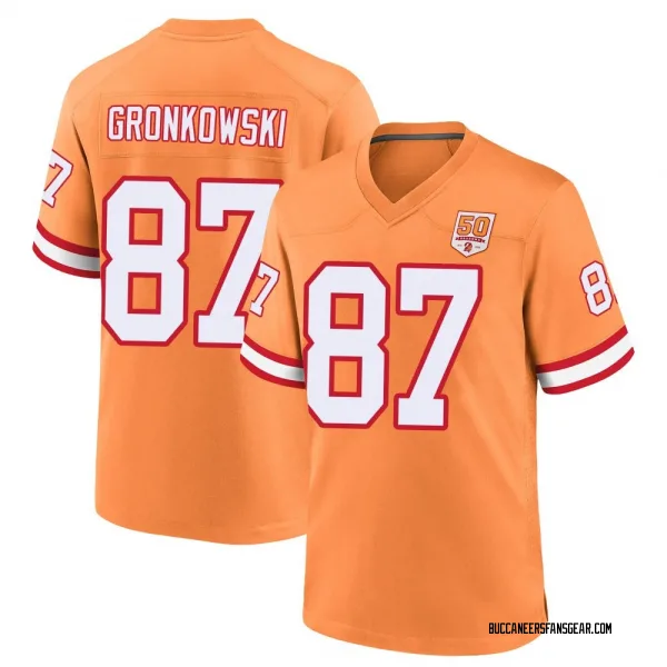 Men's Rob Gronkowski Tampa Bay Buccaneers Game Cream sicle 50th Season Jersey