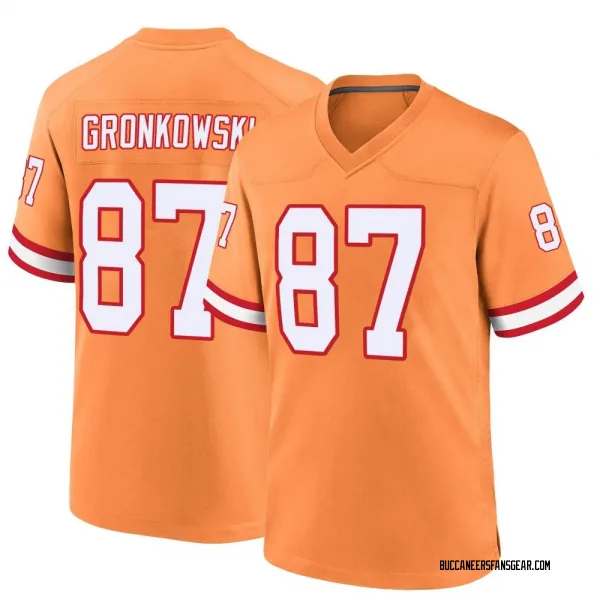 Men's Rob Gronkowski Tampa Bay Buccaneers Game Orange Throwback Jersey