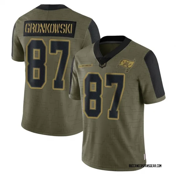 Men's Rob Gronkowski Tampa Bay Buccaneers Limited Olive 2021 Salute To Service Jersey