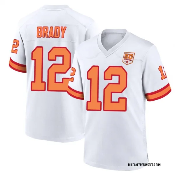 Men's Tom Brady Tampa Bay Buccaneers Game White '76 50th Season Jersey