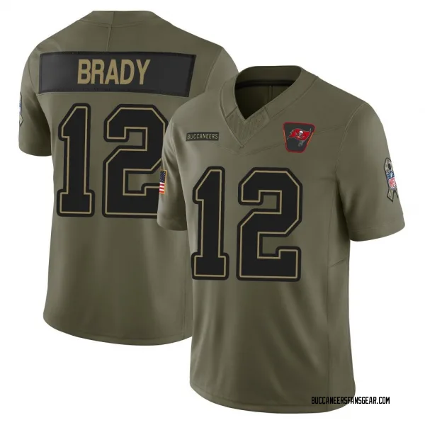 Men's Tom Brady Tampa Bay Buccaneers Limited Olive 2025 Salute to Service Jersey