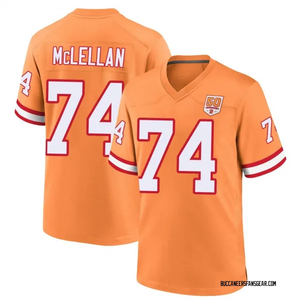 Men's Tyler McLellan Tampa Bay Buccaneers Game Cream sicle 50th Season Jersey