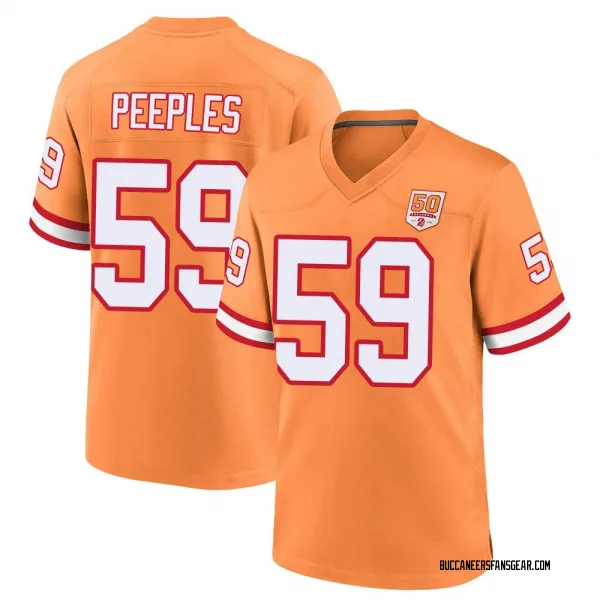Men's Warren Peeples Tampa Bay Buccaneers Game Cream sicle 50th Season Jersey