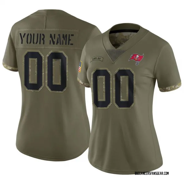 Women's Custom Tampa Bay Buccaneers Limited Olive 2022 Salute To Service Jersey