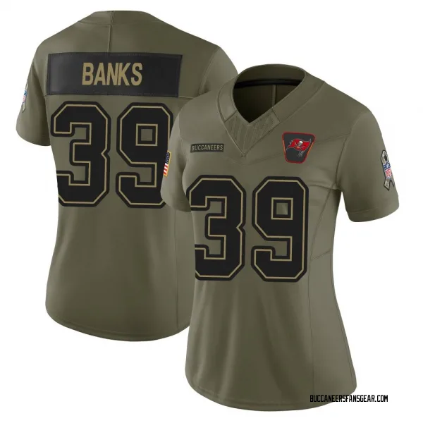 Women's Marcus Banks Tampa Bay Buccaneers Limited Olive 2025 Salute to Service Jersey