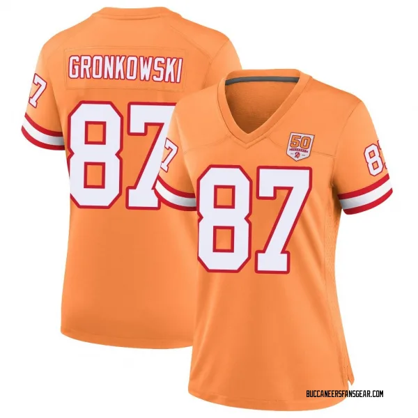 Women's Rob Gronkowski Tampa Bay Buccaneers Game Cream sicle 50th Season Jersey