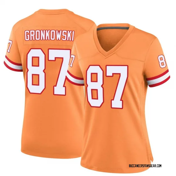 Women's Rob Gronkowski Tampa Bay Buccaneers Game Orange Throwback Jersey