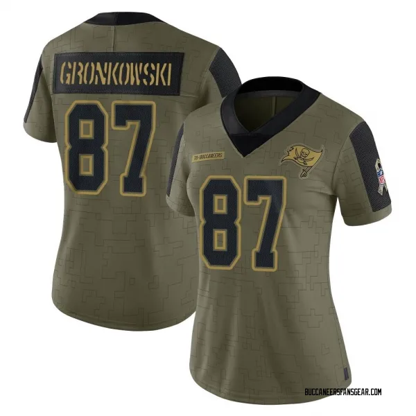 Women's Rob Gronkowski Tampa Bay Buccaneers Limited Olive 2021 Salute To Service Jersey