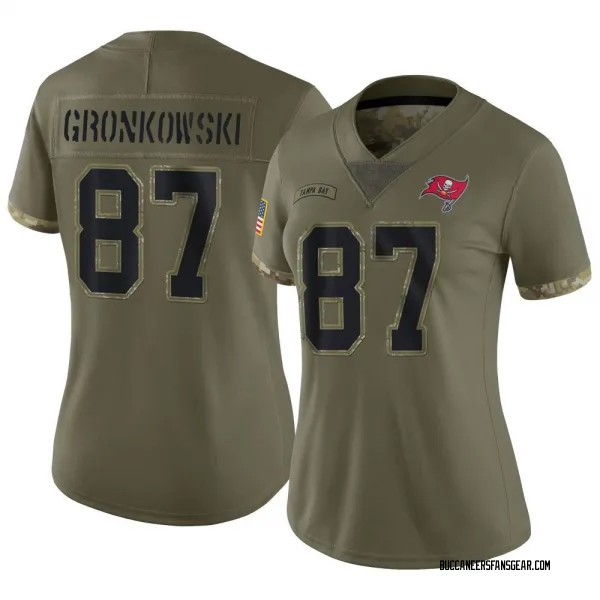 Women's Rob Gronkowski Tampa Bay Buccaneers Limited Olive 2022 Salute To Service Jersey