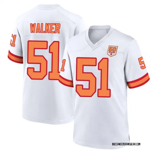 Youth David Walker Tampa Bay Buccaneers Game White '76 50th Season Jersey