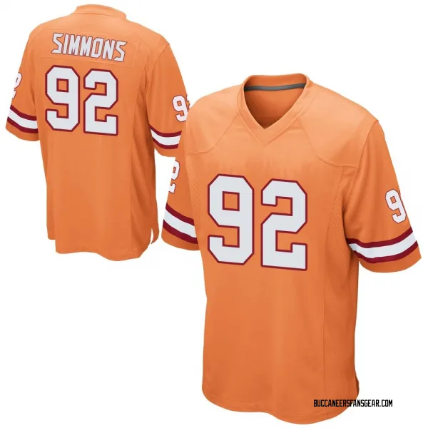 Youth Elijah Simmons Tampa Bay Buccaneers Game Orange Alternate Jersey