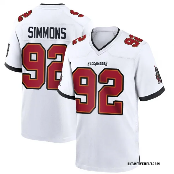 Youth Elijah Simmons Tampa Bay Buccaneers Game White Jersey