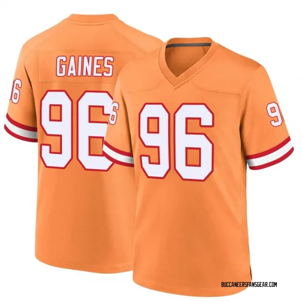 Youth Greg Gaines Tampa Bay Buccaneers Game Orange Throwback Jersey