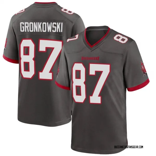 Youth Rob Gronkowski Tampa Bay Buccaneers Game Pewter Alternate Jersey