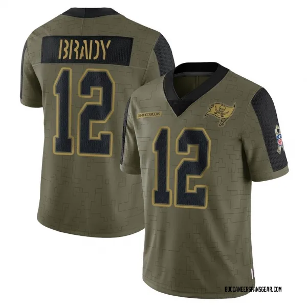Youth Tom Brady Tampa Bay Buccaneers Limited Olive 2021 Salute To Service Jersey