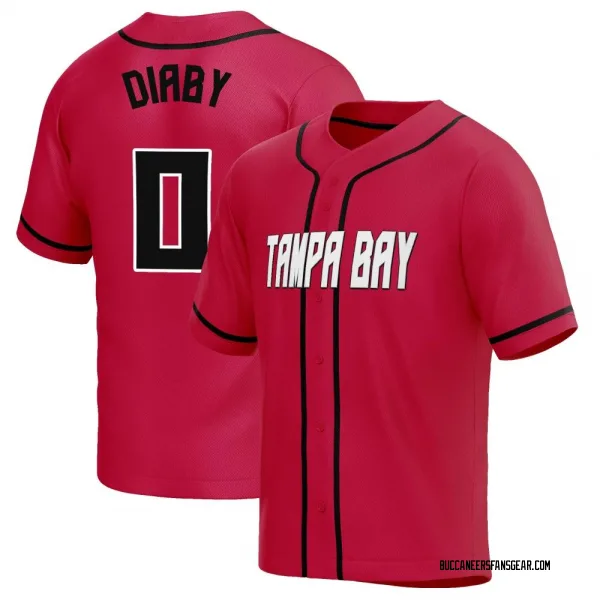 Youth Yaya Diaby Tampa Bay Buccaneers Red Baseball Button-Up Jersey